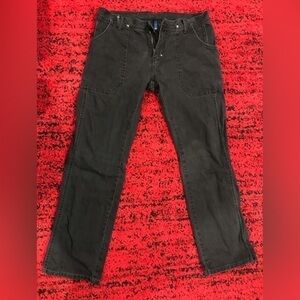 H&M DIVIDED mens size 36 black denim zipper pockets on back side/ lots of detail